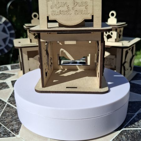 A Personalised Cat Memorial Lantern, Wooden, Engraved Pet Bereavement Keepsake