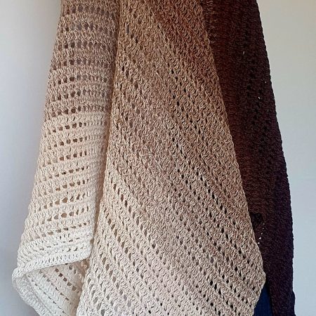 100% Cotton Handmade Crochet Dragon Belly Shawl
