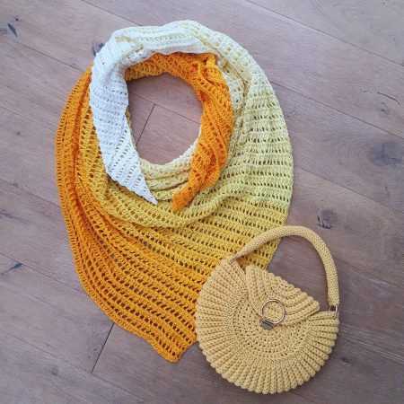 100% Cotton Handmade Crochet Dragon Belly Shawl