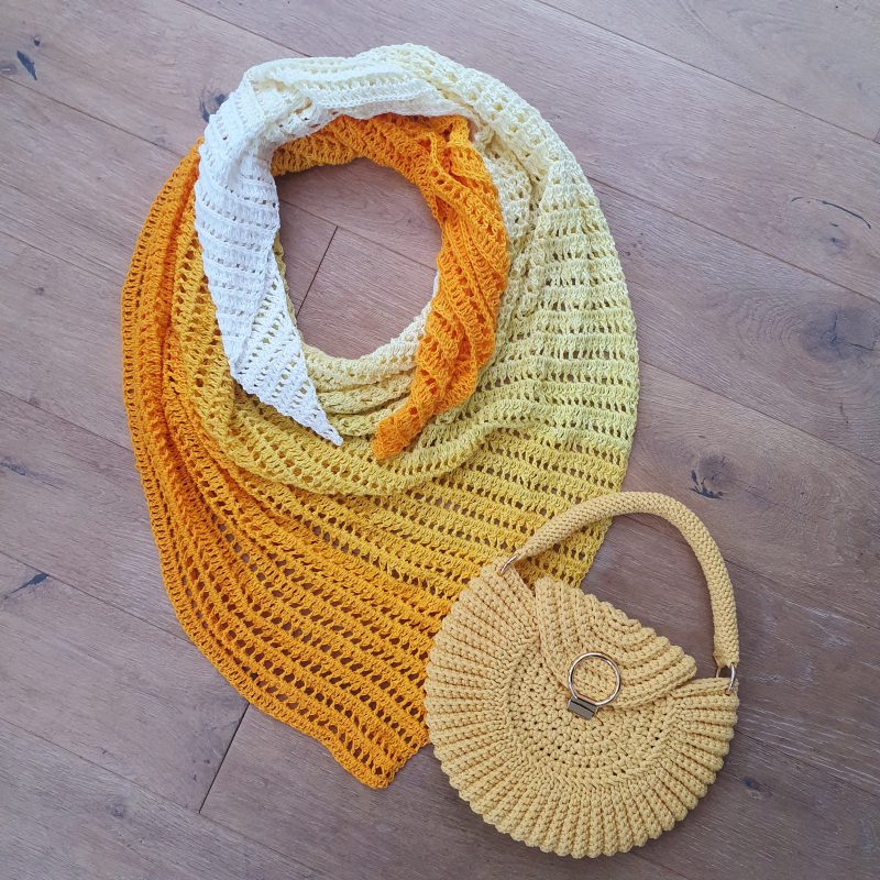 100% Cotton Handmade Crochet Dragon Belly Shawl