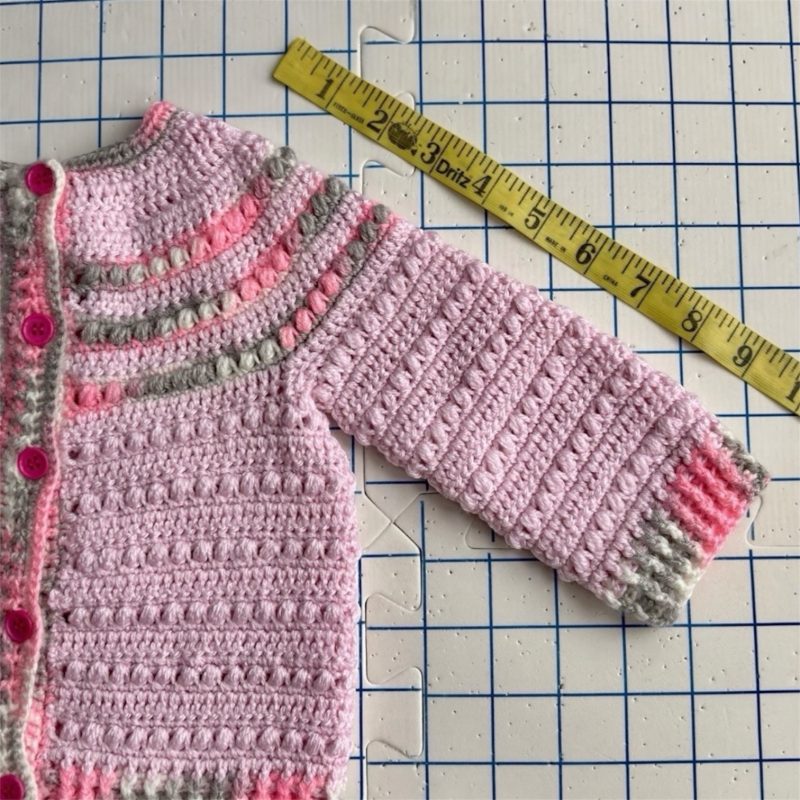 Soft Pink & Grey Handcrafted Baby Cardigan
