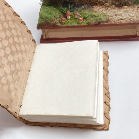 C19th Jar Fairy Cottage Bookshelf Decor Booknook with Hidden Leather Notebook
