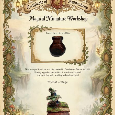 C19th Jar Fairy Cottage Bookshelf Decor Booknook with Hidden Leather Notebook