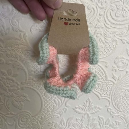 Handmade crotchet ruffle scrunchie