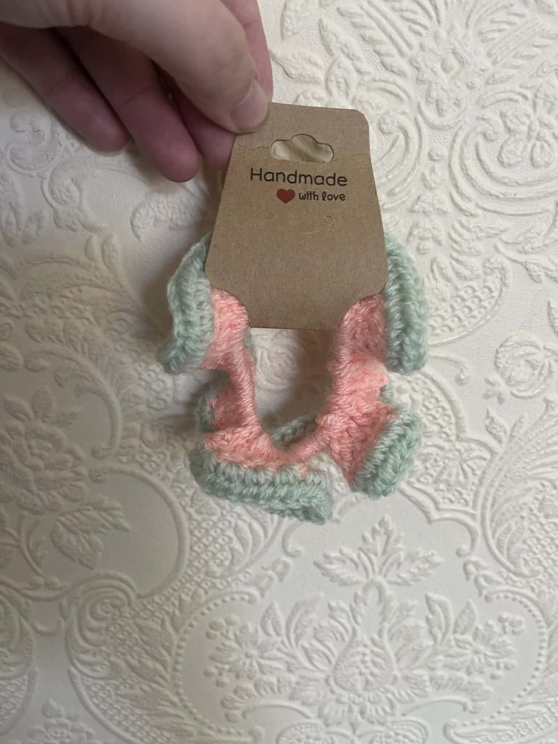 Handmade crotchet ruffle scrunchie