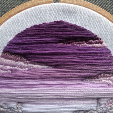 Violet Morning — Original Hand Embroidery in Beechwood Hoop