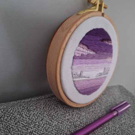 Violet Morning — Original Hand Embroidery in Beechwood Hoop