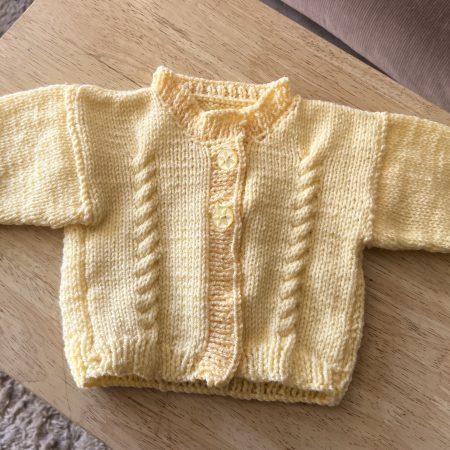 Hand knitted baby cardigan
