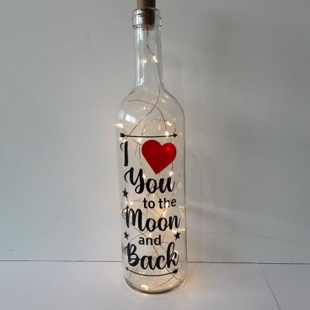 Best Friend Wine Bottle Gift, “I Love you to the Moon and Back”