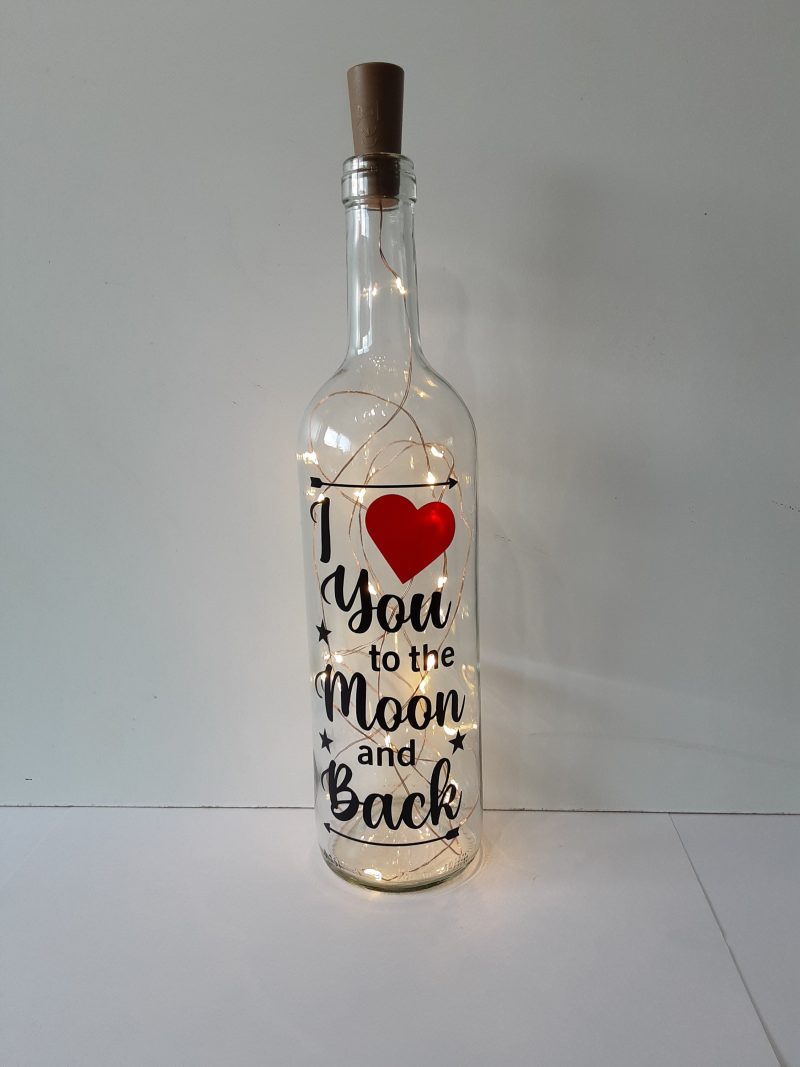 Best Friend Wine Bottle Gift, “I Love you to the Moon and Back”