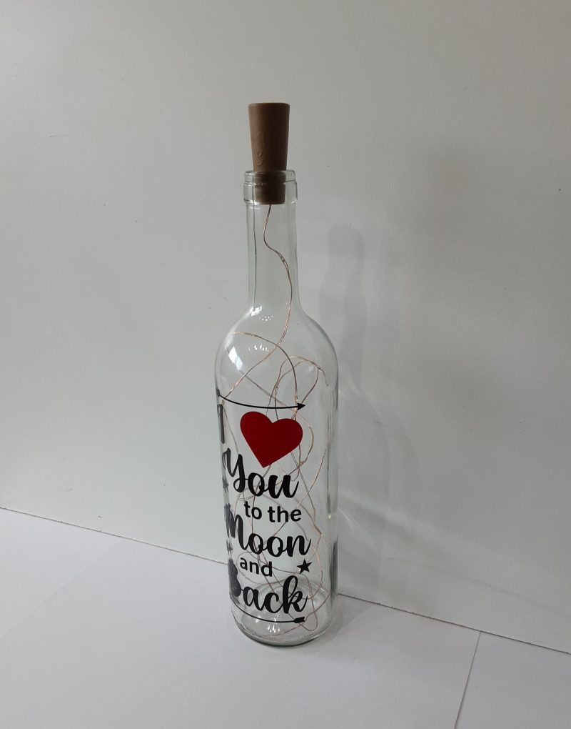 Best Friend Wine Bottle Gift, “I Love you to the Moon and Back”