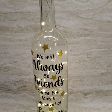 Best and Crazy Friend Wine Bottle Gift, with LED Light String