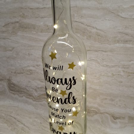 Best and Crazy Friend Wine Bottle Gift, with LED Light String