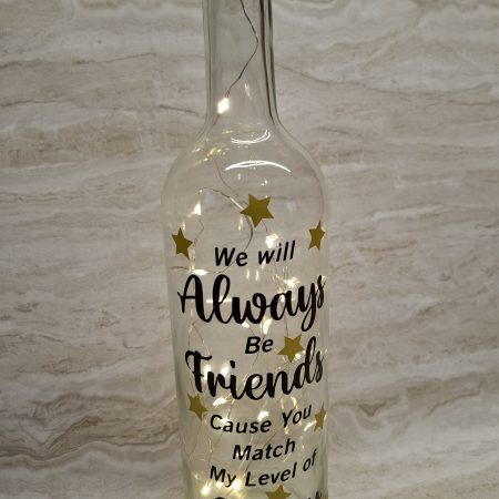 Best and Crazy Friend Wine Bottle Gift, with LED Light String