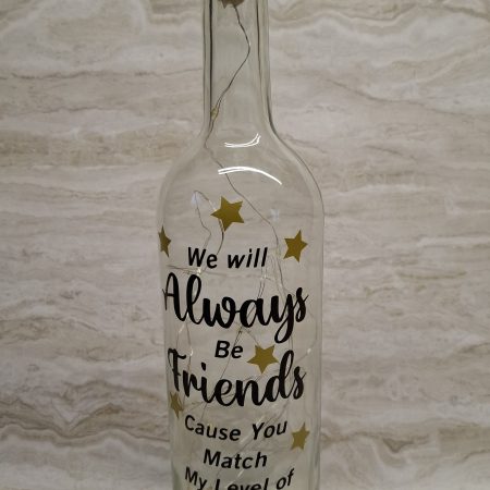Best and Crazy Friend Wine Bottle Gift, with LED Light String