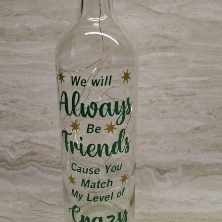 Best and Crazy Friend Wine Bottle Gift, with LED Light String