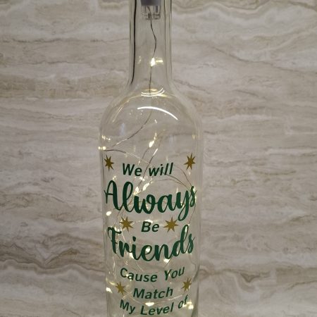 Best and Crazy Friend Wine Bottle Gift, with LED Light String
