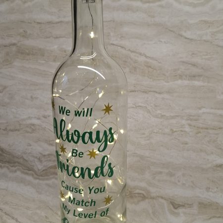 Best and Crazy Friend Wine Bottle Gift, with LED Light String