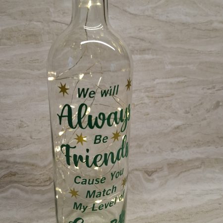 Best and Crazy Friend Wine Bottle Gift, with LED Light String