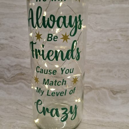 Best and Crazy Friend Wine Bottle Gift, with LED Light String