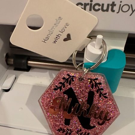 Personalised Glitter Resin Name Keychain