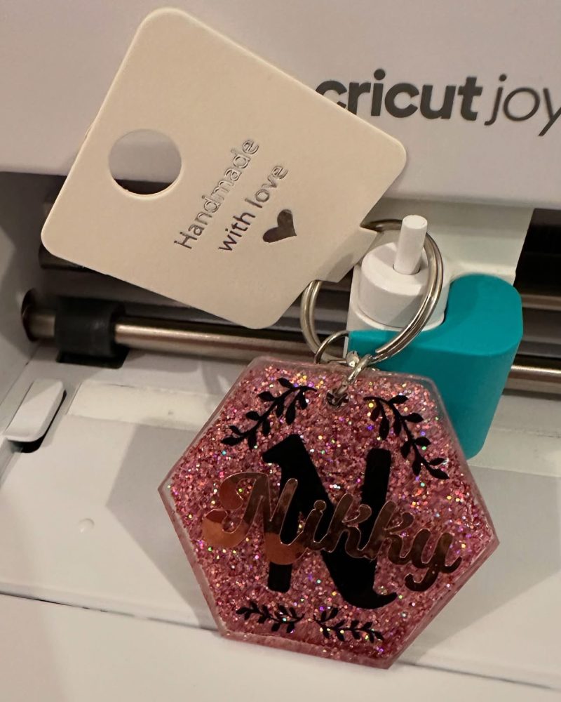 Personalised Glitter Resin Name Keychain