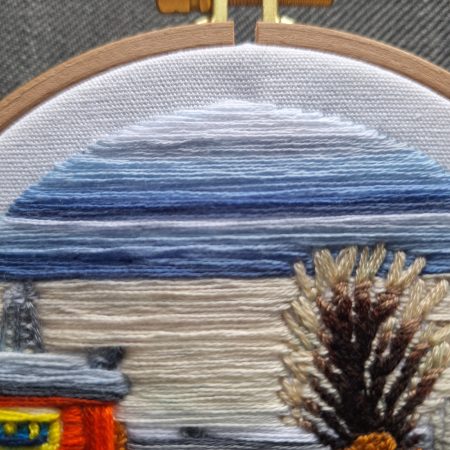 Winter — Original Hand Embroidery in Beechwood Hoop