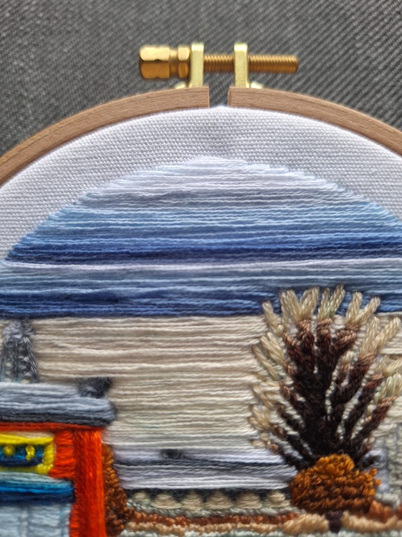 Winter — Original Hand Embroidery in Beechwood Hoop