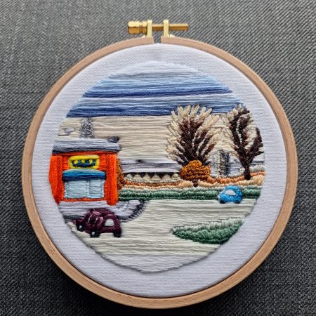Winter — Original Hand Embroidery in Beechwood Hoop