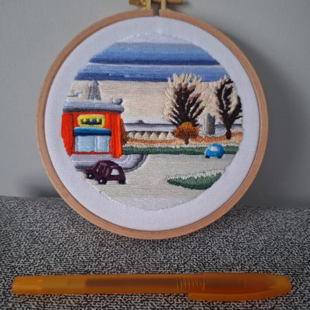 Winter — Original Hand Embroidery in Beechwood Hoop