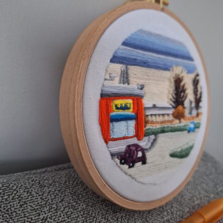 Winter — Original Hand Embroidery in Beechwood Hoop