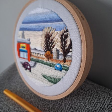 Winter — Original Hand Embroidery in Beechwood Hoop