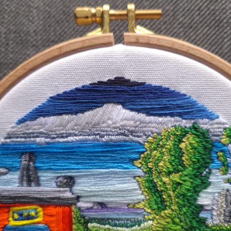 Summer — Original Hand Embroidery in Beechwood Hoop