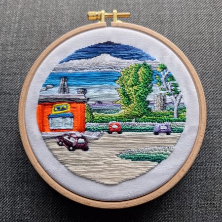 Summer — Original Hand Embroidery in Beechwood Hoop