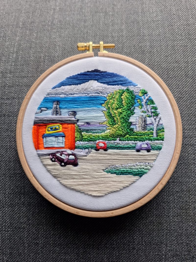 Summer — Original Hand Embroidery in Beechwood Hoop