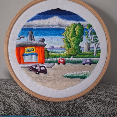 Summer — Original Hand Embroidery in Beechwood Hoop