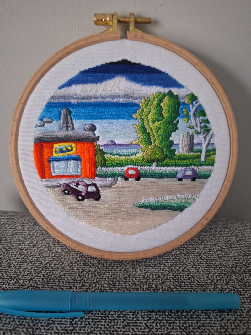 Summer — Original Hand Embroidery in Beechwood Hoop