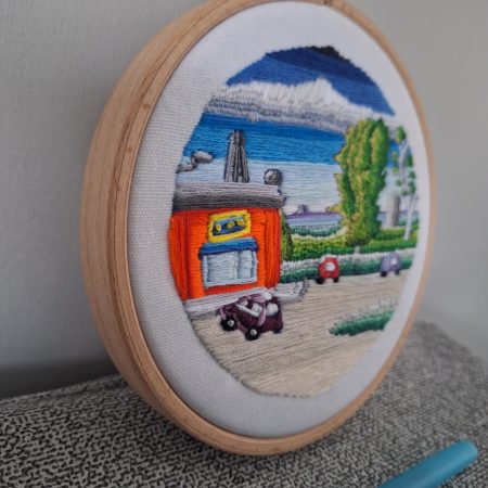 Summer — Original Hand Embroidery in Beechwood Hoop