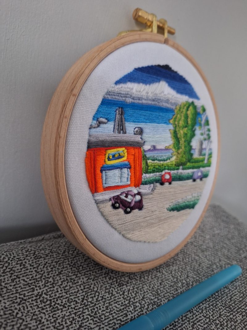 Summer — Original Hand Embroidery in Beechwood Hoop