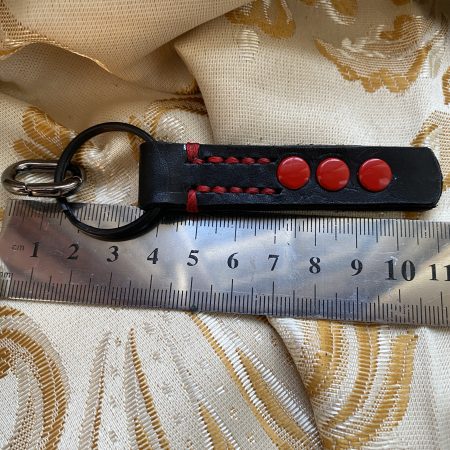 Fathers Day Football mad keyring gift. Bespoke Italian leather Handmade