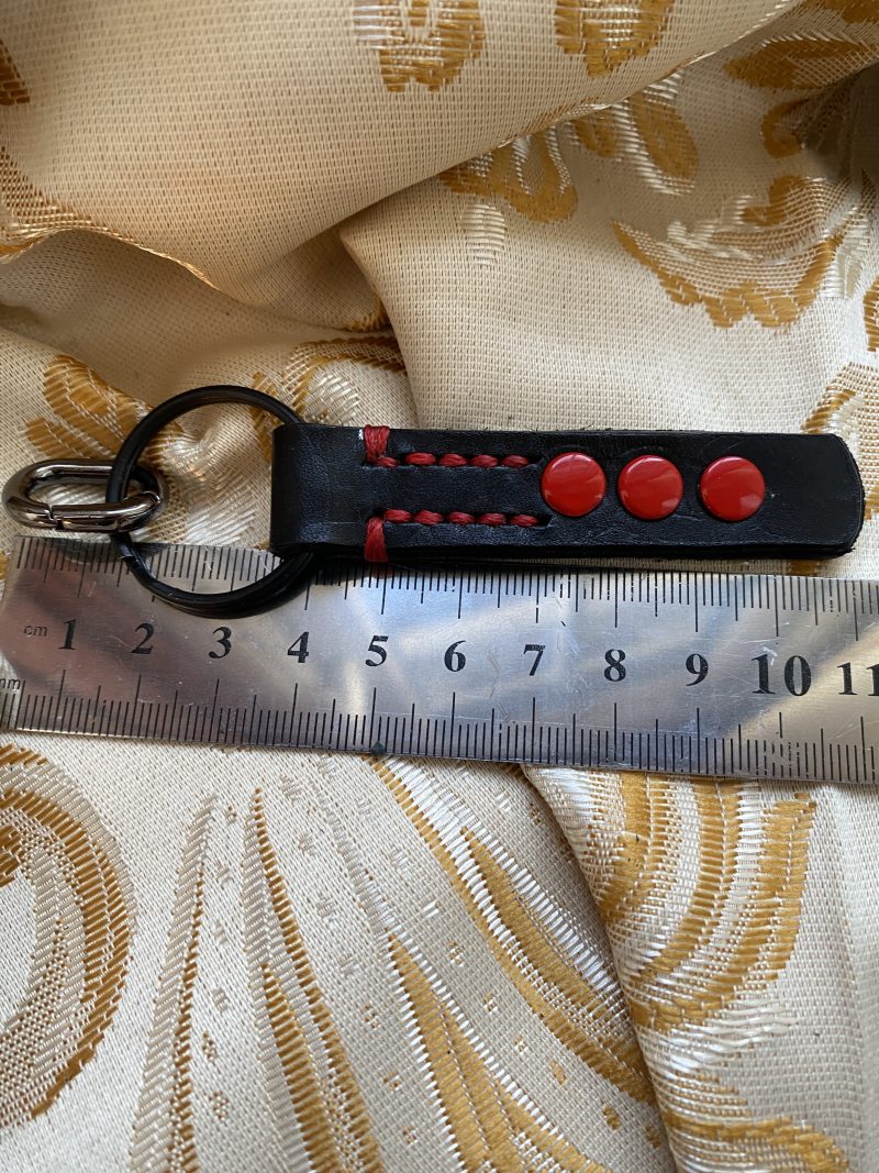 Fathers Day Football mad keyring gift. Bespoke Italian leather Handmade