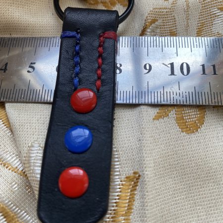 Fathers Day Football mad keyring gift. Bespoke Italian leather Handmade