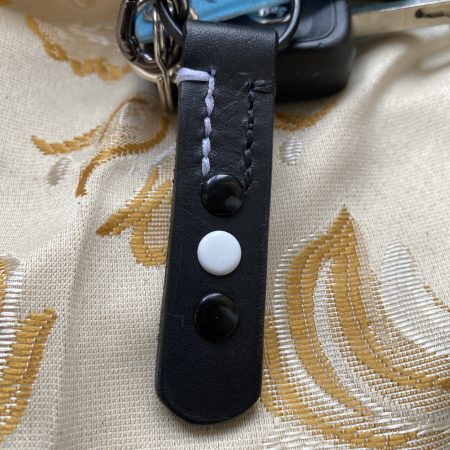 Fathers Day Football mad keyring gift. Bespoke Italian leather Handmade