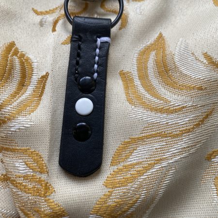 Fathers Day Football mad keyring gift. Bespoke Italian leather Handmade