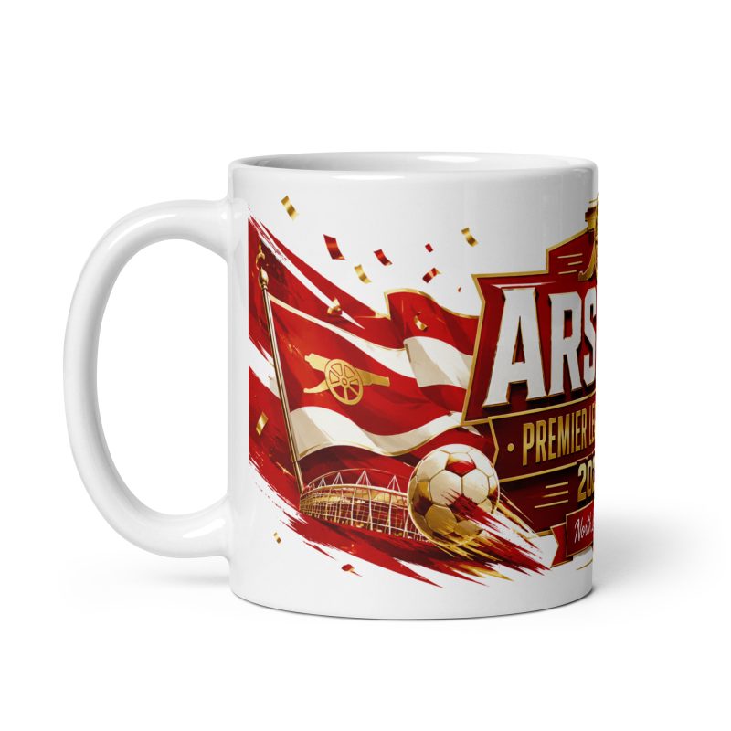 Arsenal Premier League Champions 2025/26 Mug Ceramic 11oz White Made To Order Football Fan Gift