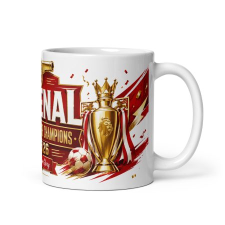 Arsenal Premier League Champions 2025/26 Mug Ceramic 11oz White Made To Order Football Fan Gift