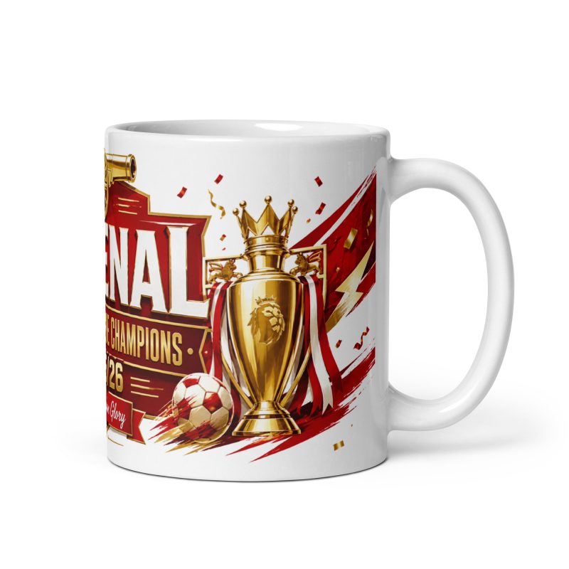 Arsenal Premier League Champions 2025/26 Mug Ceramic 11oz White Made To Order Football Fan Gift