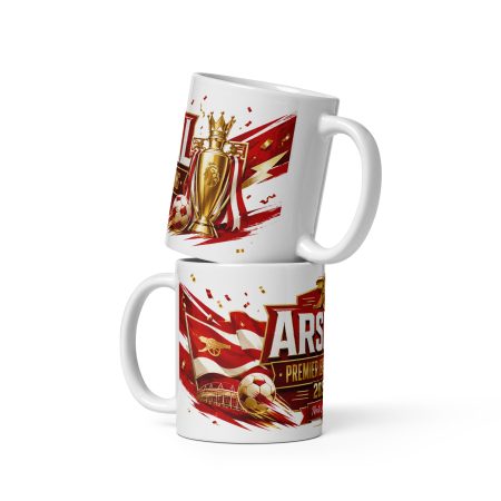 Arsenal Premier League Champions 2025/26 Mug Ceramic 11oz White Made To Order Football Fan Gift