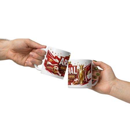 Arsenal Premier League Champions 2025/26 Mug Ceramic 11oz White Made To Order Football Fan Gift