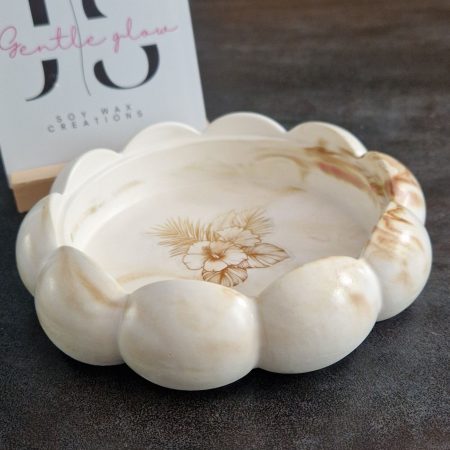 Decorative marble effect ceramic bowl